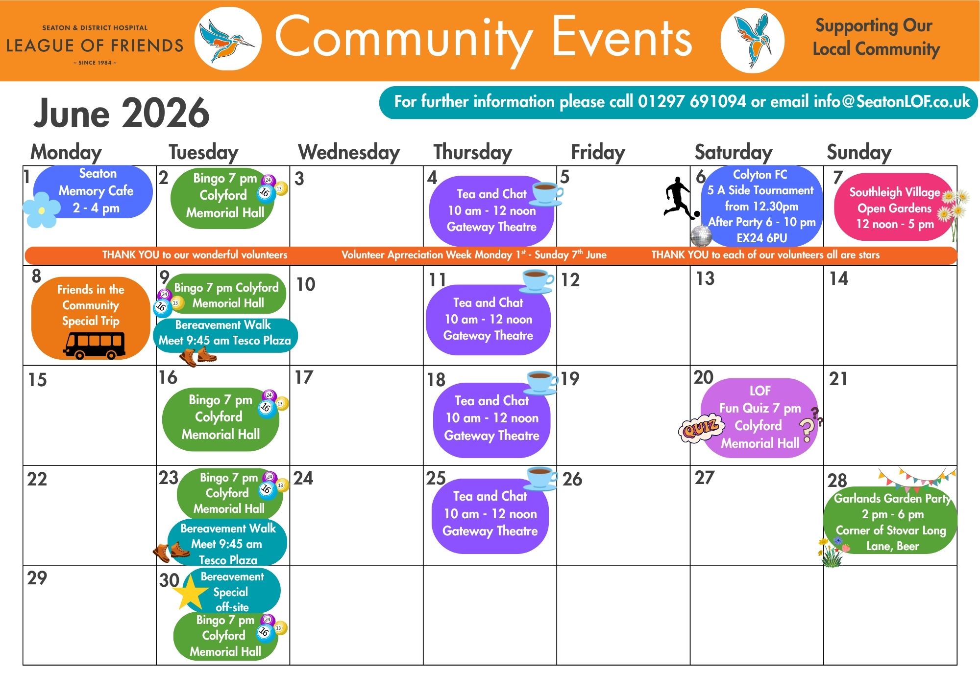 Community Events Timetable June